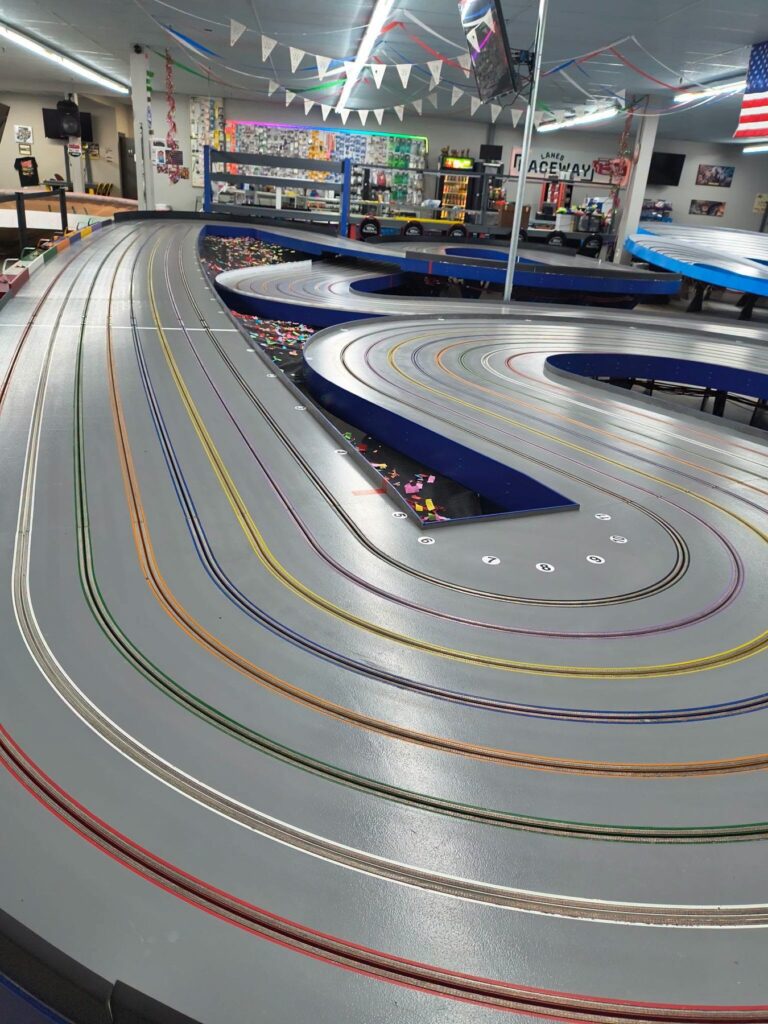 Slot car track at Lanes Raceway in Livermore, KY