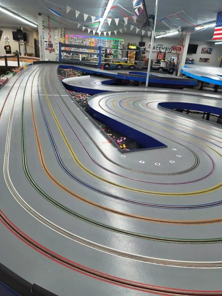 Slot car track at Lanes Raceway in Livermore, KY