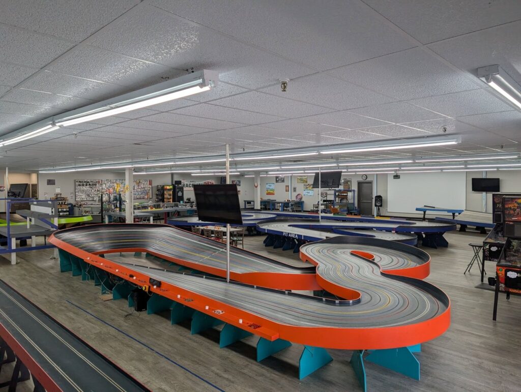 Slot car track at Lanes Raceway in Livermore, KY