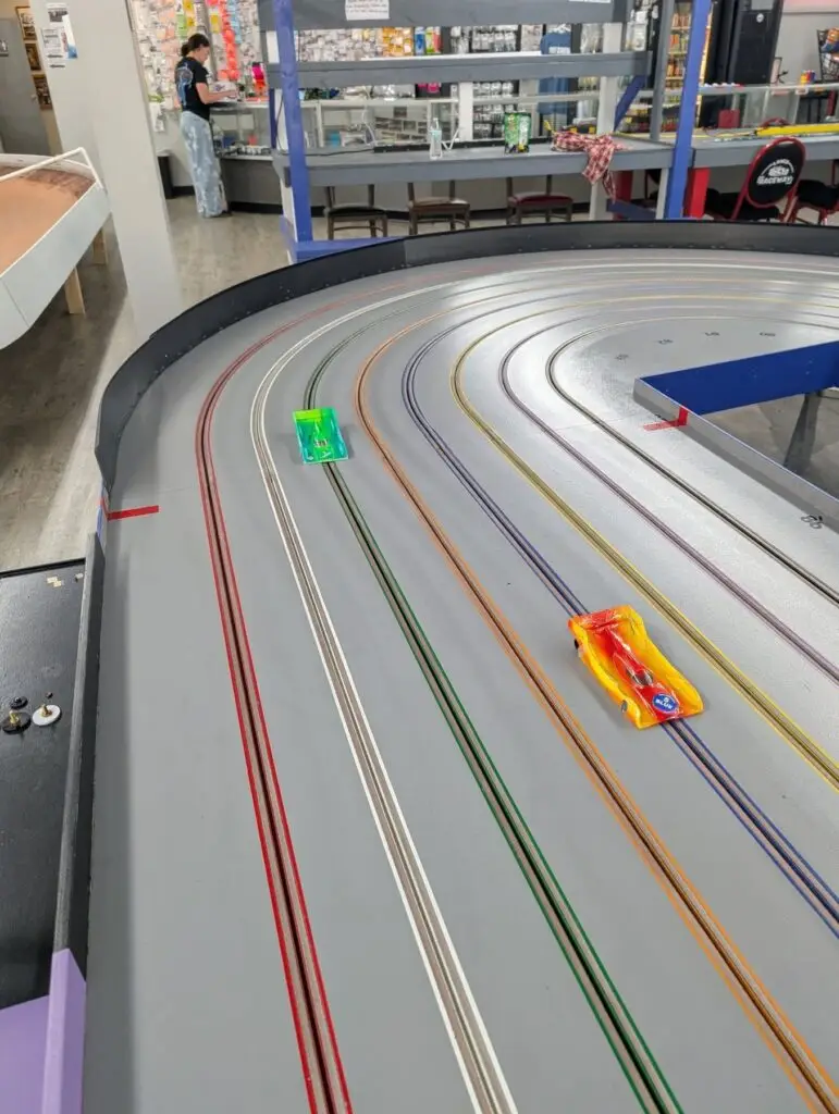 Slot car track at Lanes Raceway in Livermore, KY