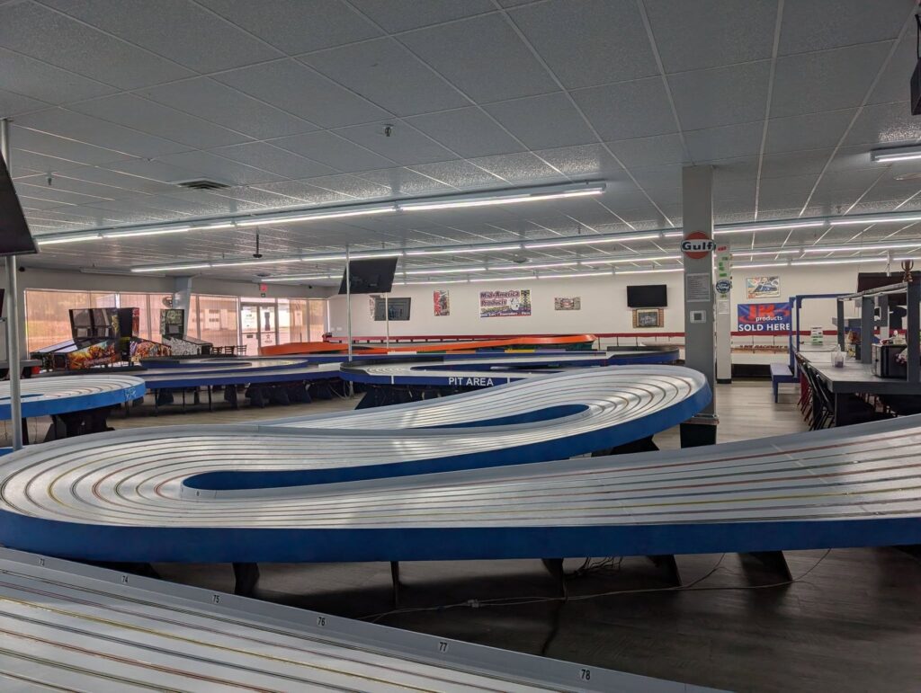 Slot car track at Lanes Raceway in Livermore, KY
