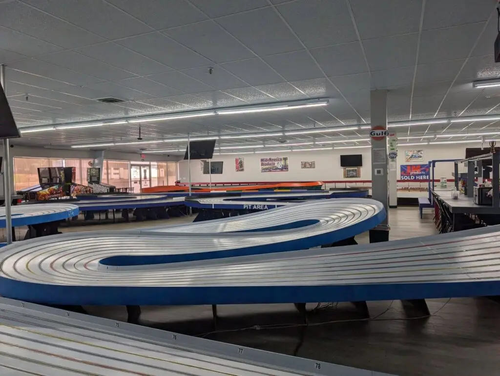 Slot car track at Lanes Raceway in Livermore, KY