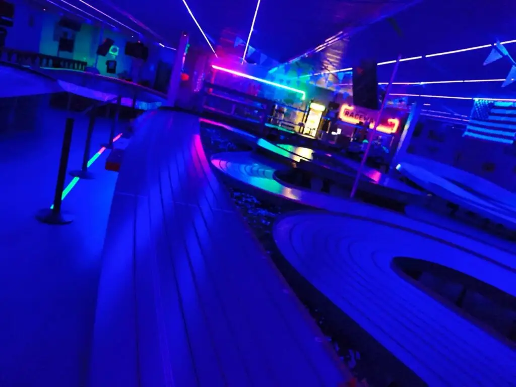Slot car track at Lanes Raceway in Livermore, KY