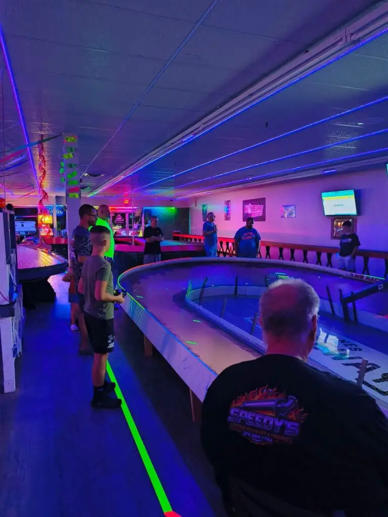 Slot car track at Lanes Raceway in Livermore, KY