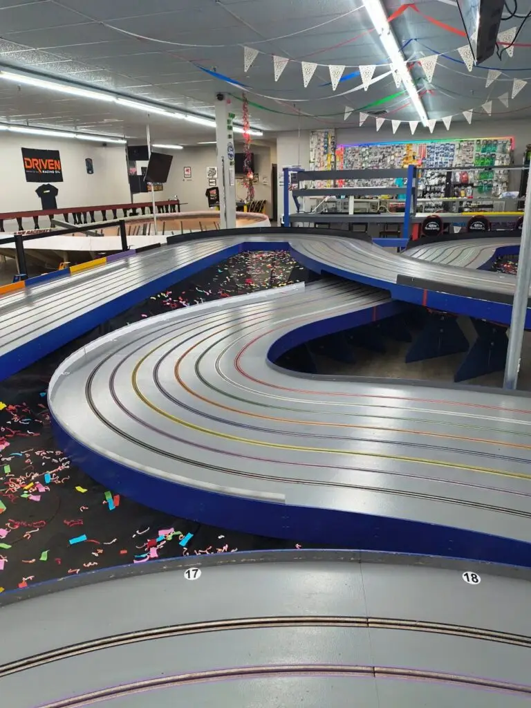 Slot car track at Lanes Raceway in Livermore, KY