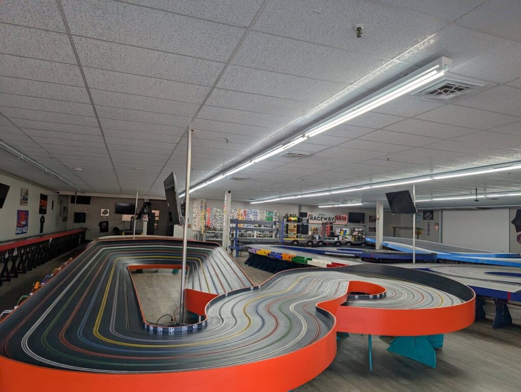 Slot car track at Lanes Raceway in Livermore, KY